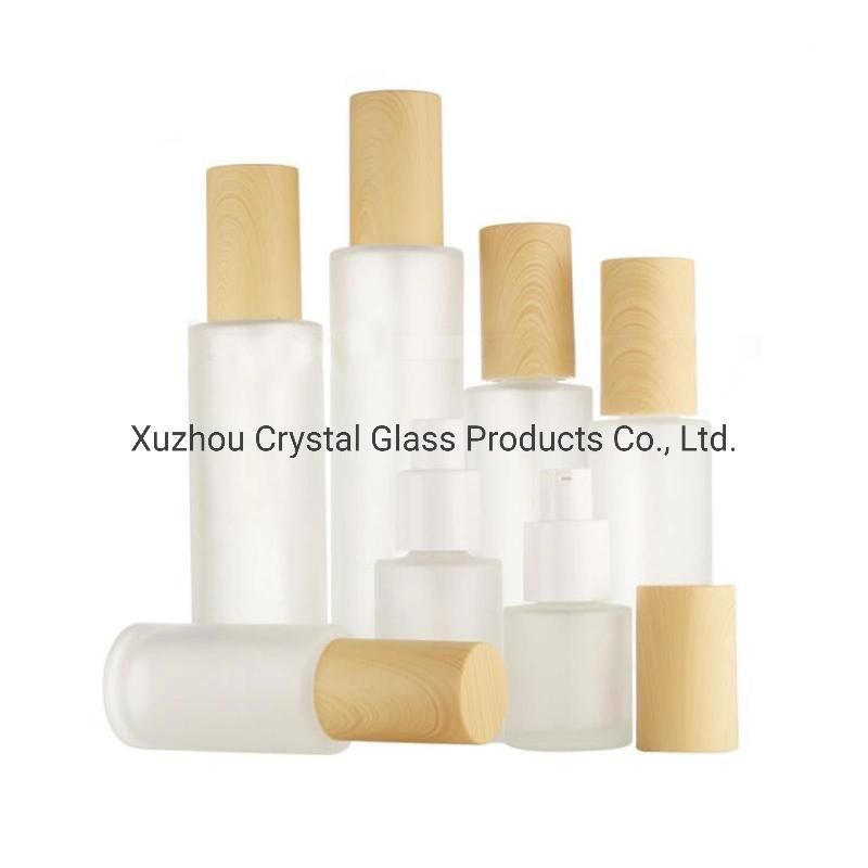 Custom Printed Square 30ml Cosmetic Glass Bottle Cosmetic Packaging with Pump and Spray