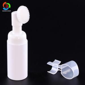 120ml White Pet Plastic Bottle Mousse Foaming with Cleaning Brush Face and Make-up Remover