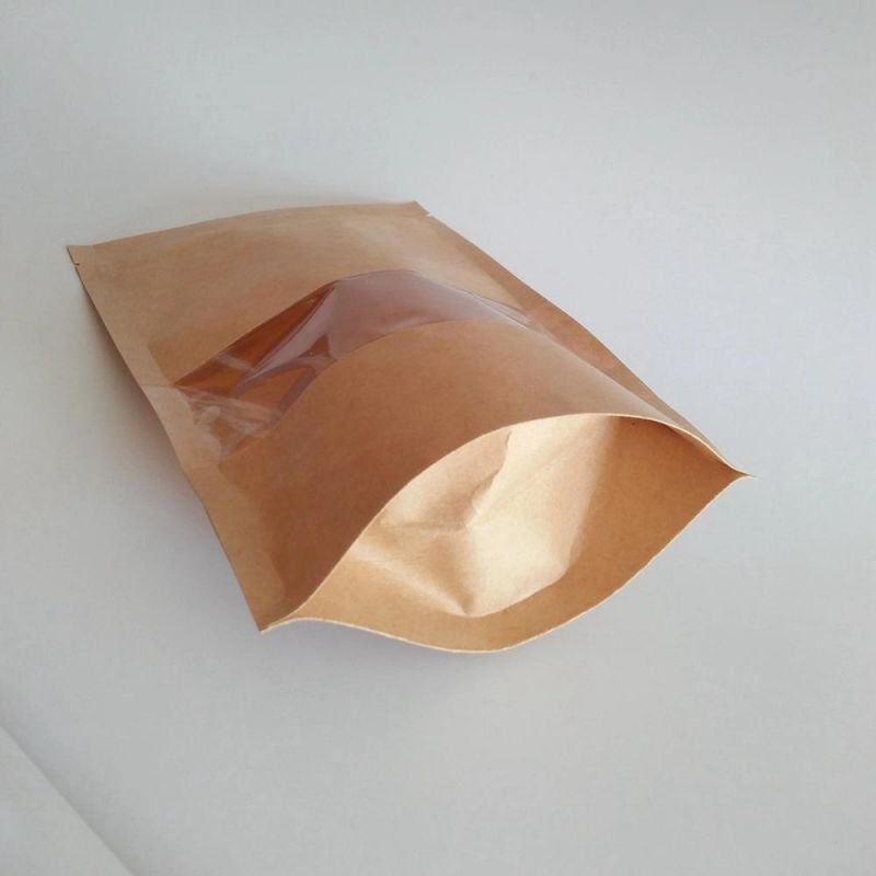 Kraft Paper Stand up Zipper Bag with Window