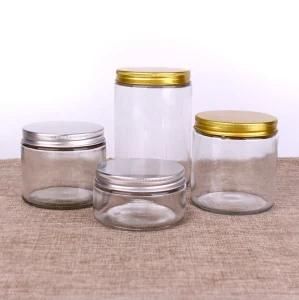 Wholesale Customize High Quality Round Empty Clear Food Storage Glass Bottle