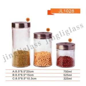 Round Cylindrical Shaped Glass Jar / Storage Jar