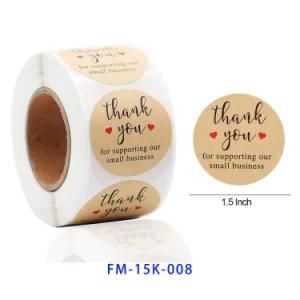 500PCS/1roll Thank You Label Sticker