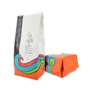 Food Grade Wholesale Zip Bags Zip Lock Valve Block Bottom Plastic Bags for Coffee Tea Packaging