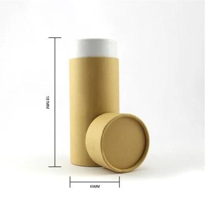 High Quality 181*69mm Pack Tea Fsc Brown Kraft Paper Tube Gift Box