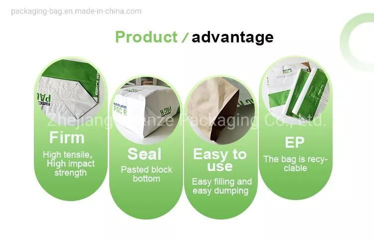 25kg Cellulose Paper Bag/ Industry Packaging Paper Bag/Valve Mouth Bag