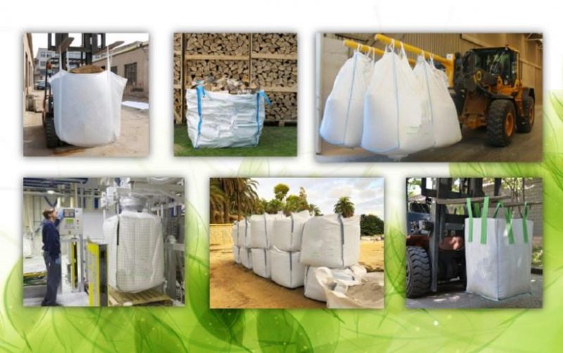 100% PP FIBC 1000kg Ton Jumbo Cement Packing Big Bulk Cooler Discharger Salt Sand Bags