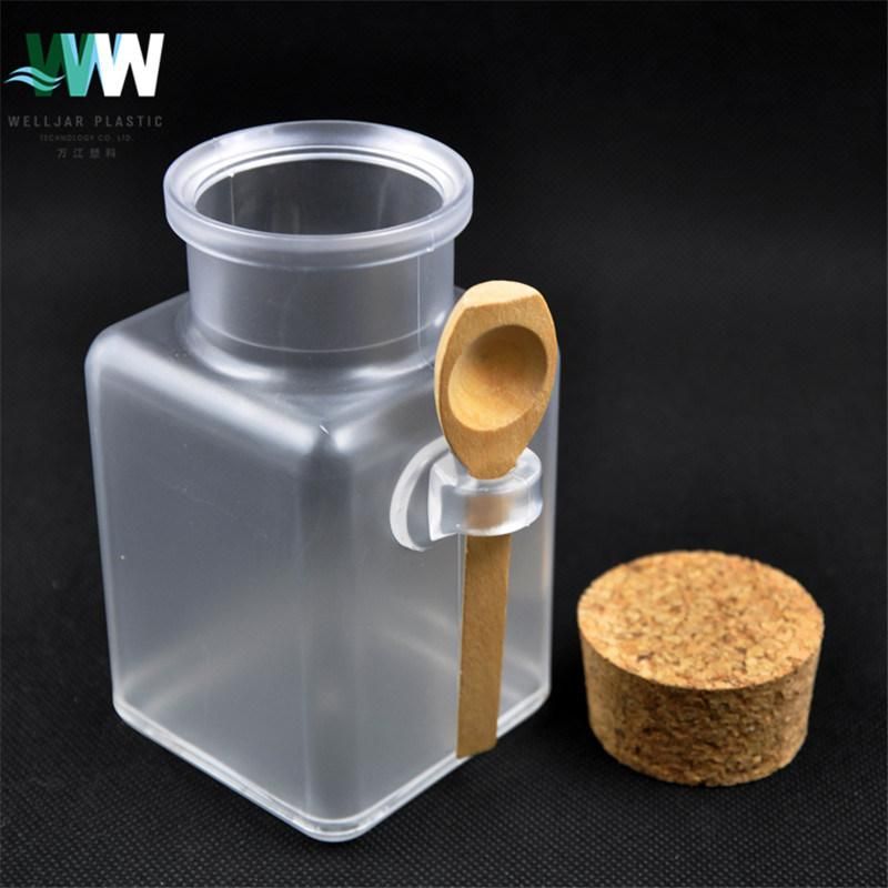 100g ABS Plastic Bath Salt Bottle with Wooden Spoon