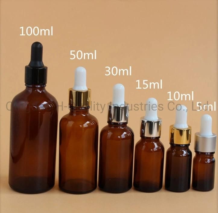 5ml-100mlamber/Clear Glass Round Bottle