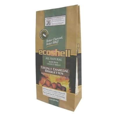 Eco-Friendly Barbecue Charcoal Packaging Kraft Paper Bag, 2kg 3kg 4kg 5kg 9kg, 10kg