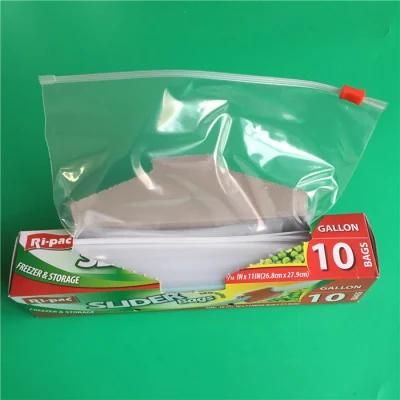 Food Grade Resealable Clear Fresh Keeping LDPE Plastic Zip Slider Bags for Vegetables