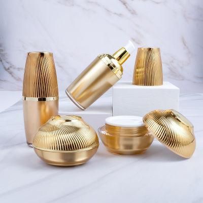 in Stock Factory Price 30g 50g Skincare Packaging Fashion Gold Empty Cream Container Acrylic Cream Jar