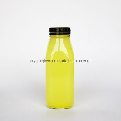 Transparent Empty Square Shape Glass Bottle for Milk Alcohol Beverage Juicer 300ml 500ml 950ml with Lids