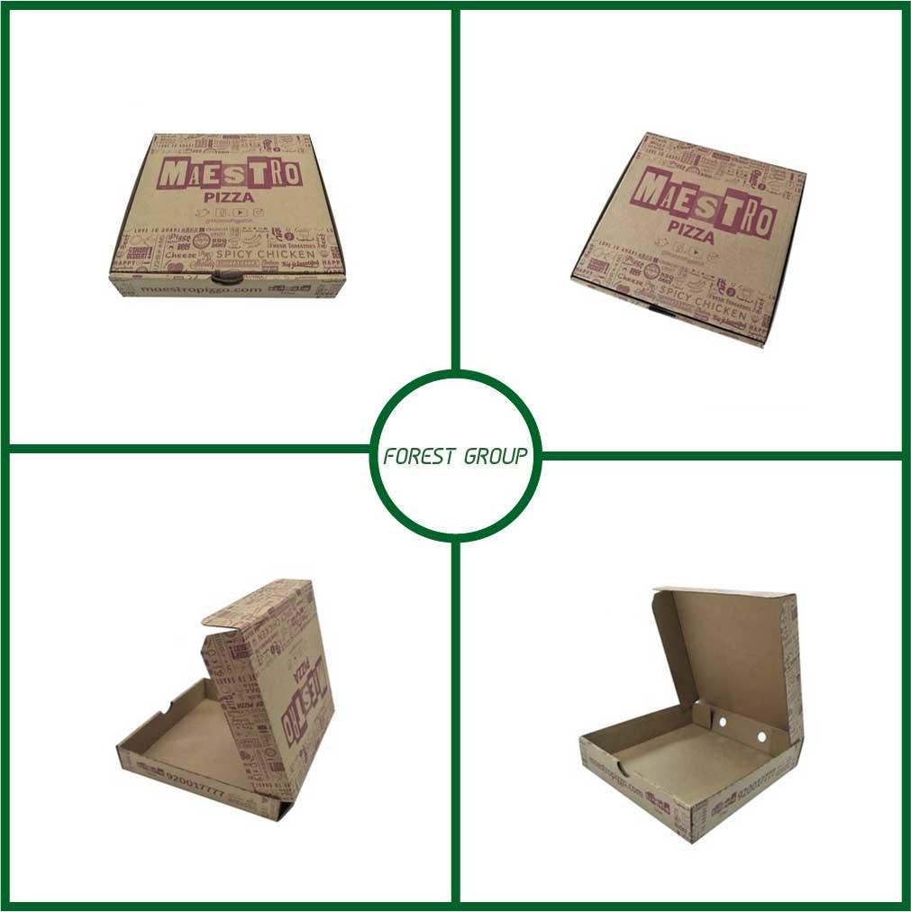 China Manufacturer Brown Kraft Paper Corrugated Paper Pizza Paper Box