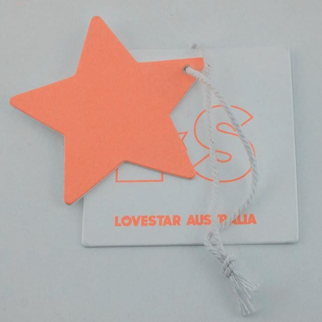 Custom Star Shiny Logo Coated Paper Clothing Tag