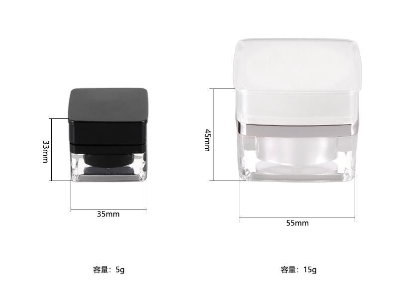 5g 15g Mini Square Transparent Cream Jar