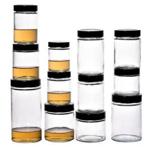 Factory Price Wholesale Heat-Resistant Kitchenware Multiple Capacities Air Transparent Round Glass Food Jar