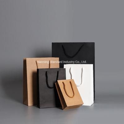 Brown Kraft Recycled Food Packaging Handles Carry Bag Handles for Christmas Birthday Paper Gift Bag