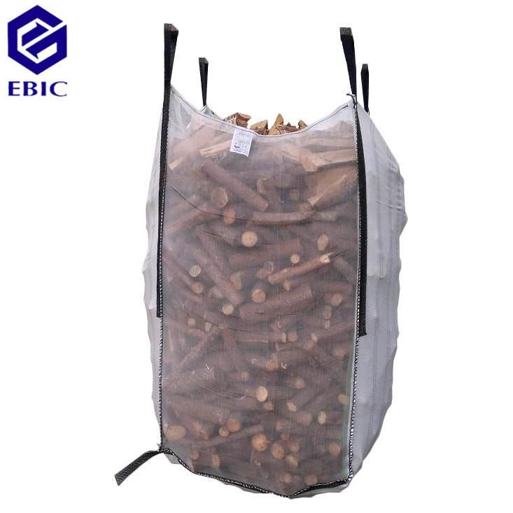 4000lbs Corner Loops Baffle Cubic Sand Sling Ton Jumbo Bulk FIBC Q Ventilated Firewood Fertilizer Cement PP Packing Plastic Big Bag Super Sack