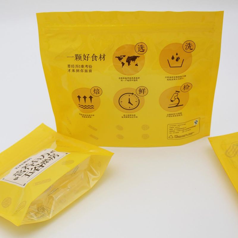 High Quality Printed Zipper Zip Lock Ziplock Laminated Stand up Pouch Kraft Plastic Flexible Plastic Packing Rice Coffee Tea Snack Fruit Tobacco Packaging Bag