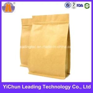 Paper Zipper Flat Bottom Stand up Custom Food Packaging Bag