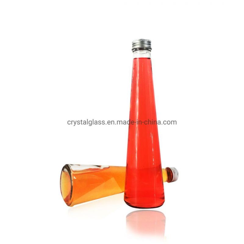 Cone Shape Cheap 250ml 330ml Clear Ice Water Milk Tea Bottles with Lids