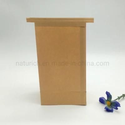 Kraft Paper Popcorn Bag with Clear Window and Tin Tie