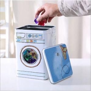 Personality Washing Machine Shape Storage Box with Handle Creative Tin Bucket Large Capacity Light Luxury Simple European Cat Food Storage Box