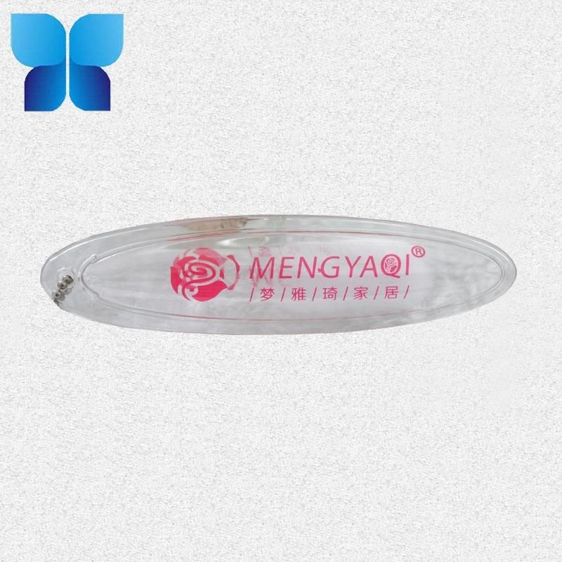 Transparent PVC with Feather Filling Tag for Garment