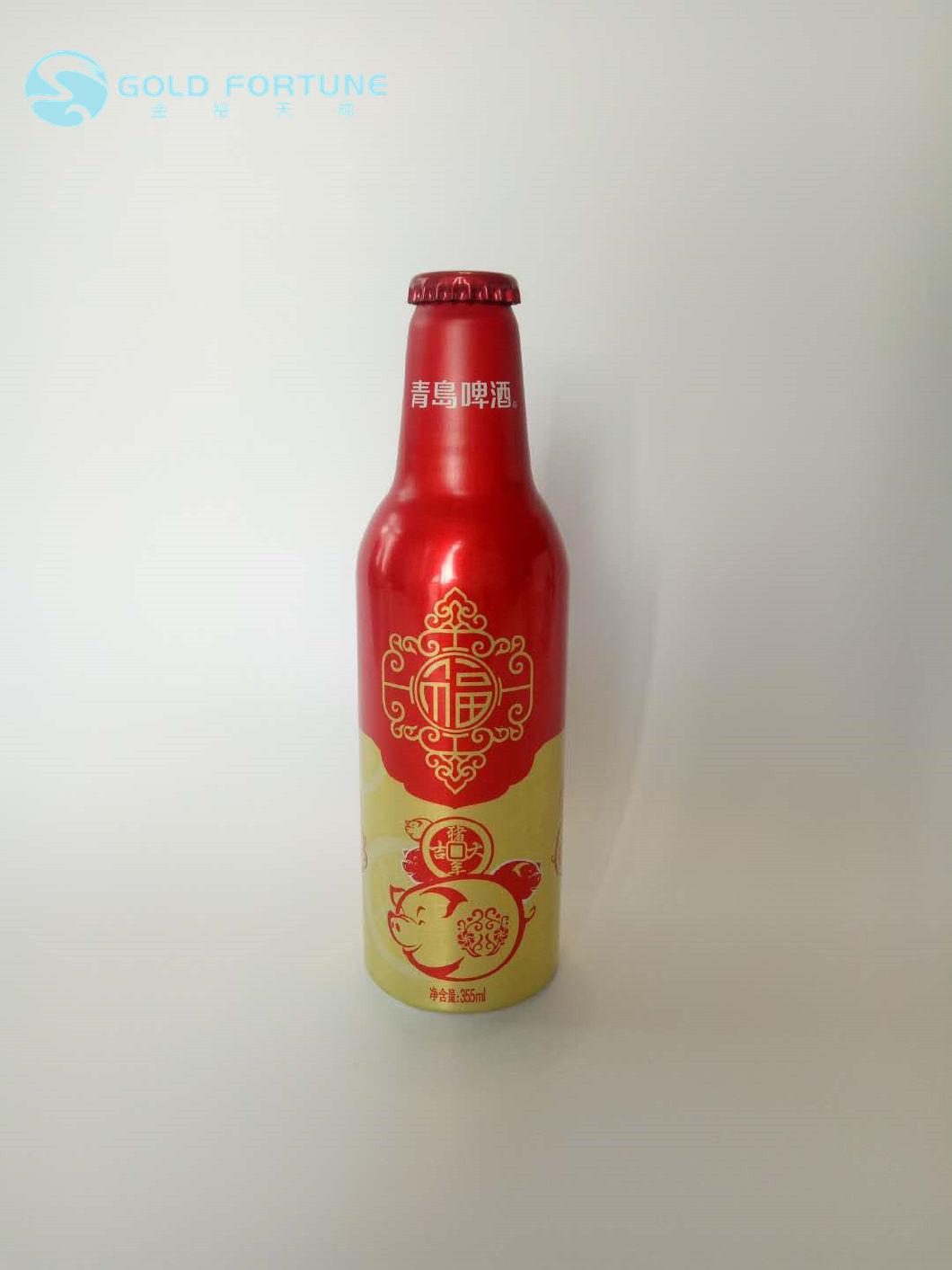 Offset Printing 355ml Aluminum Beer Bottle