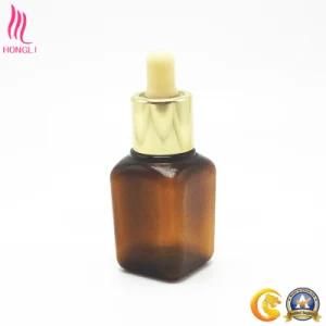 Gold Dropper Glass Container with Flat Shoulder