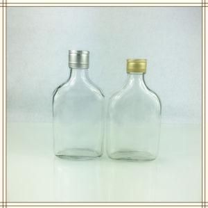 Clear 187ml Flat Glass Wine Bottles with Screw Caps