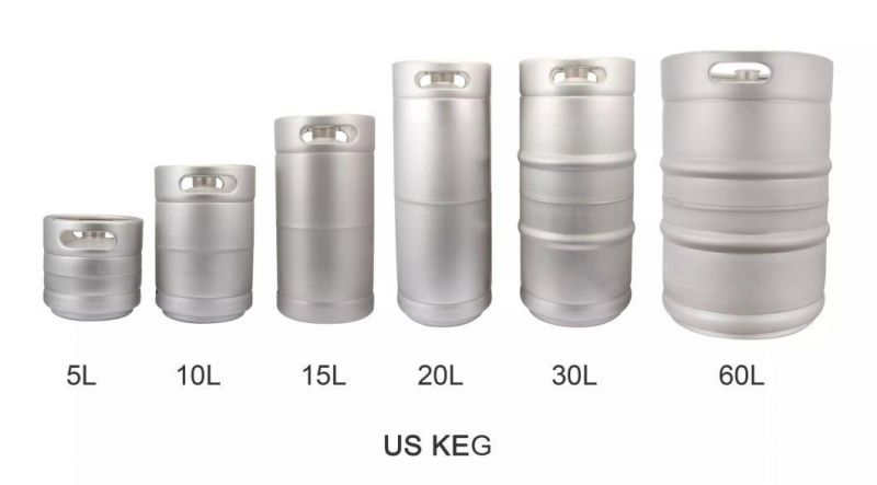Popular Type Us 1/6 Bbl 1/4 20 Liter Stainless Steel Draft Beer Kegs with Spear