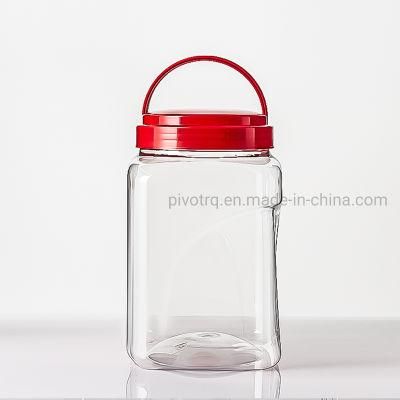 2800ml 95oz Large Capacity Food Plastic Jar Pet Packaging Cans Jars with Carrying Cap