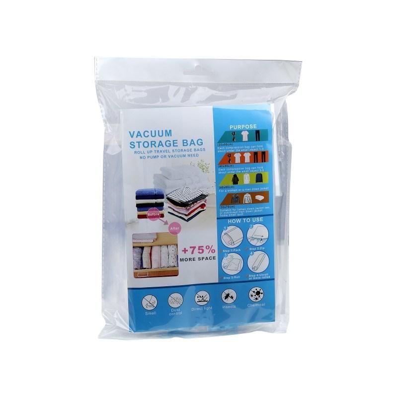 Home Quality Hand Roll Vacuum Travel Plastic Storage Bags