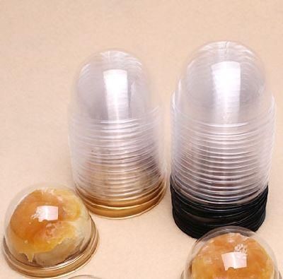 pet lid and base single round cake box for egg-yolk puff