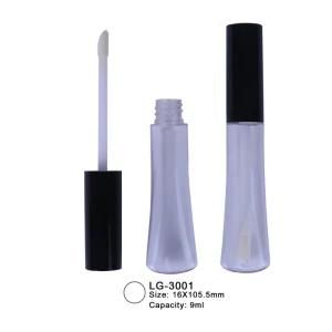 9ml Empty Round Shape Plastic Lipgloss Container Cosmetic Packaging Lip Bottle with Brush Applicator