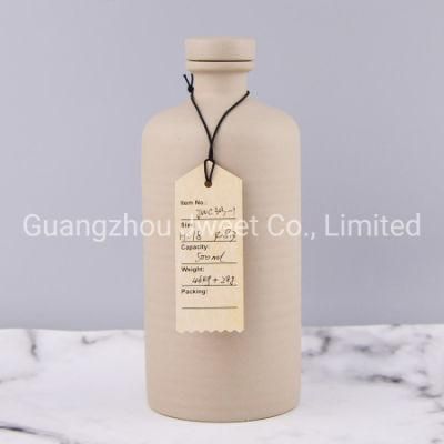 Custom 500ml Hand Painted Olive Oil Bottle Ceramic Liquor Bottle