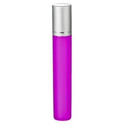 Wholesale 10ml Red Plastic Bottle with Steel Roll with Silver Metal Aluminum Cap