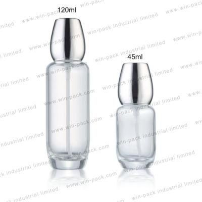 45ml 120ml Cheap Price Cute Clear Round Glass Mini Lotion Bottle with Thick Bottom