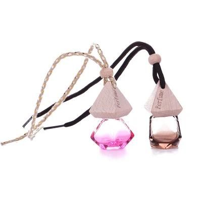 Wholesale 5ml 8ml 10ml Empty Car Perfume Bottle Hanging Car Air with Wooden Cap