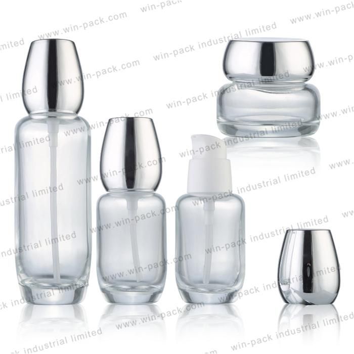 45ml 120ml Cheap Price Cute Clear Round Glass Mini Lotion Bottle with Thick Bottom