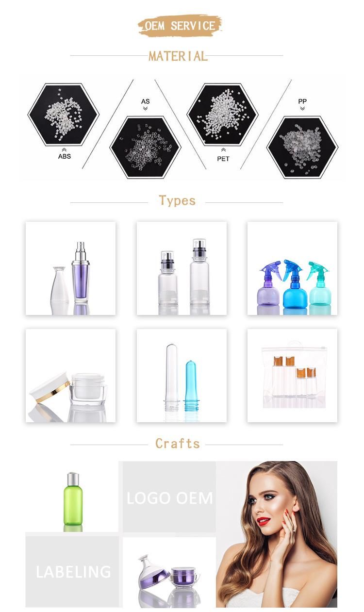 Plastic Packaging Cosmetic Airless with Spray Bottle