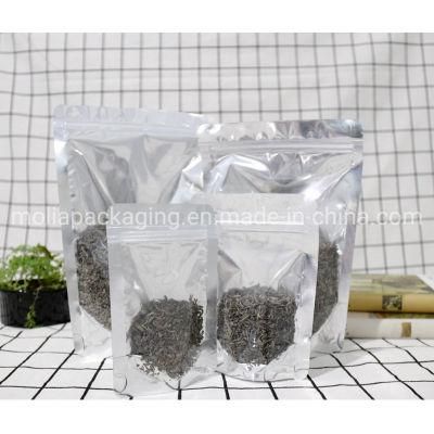 Food Packaging Zip Lock Doypack Transparent Front Aluminum Foil Stand up Pouch Cashew Nuts Packaging Bag