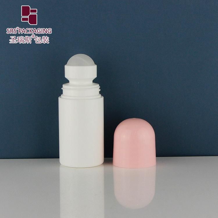 SRS Packaging Eco-friendly PCR New Product Cosmetic Pharmaceutical 50ml 60ml 90ml Deodorant Roll On Biodegradable Plastic Roller ball Bottle