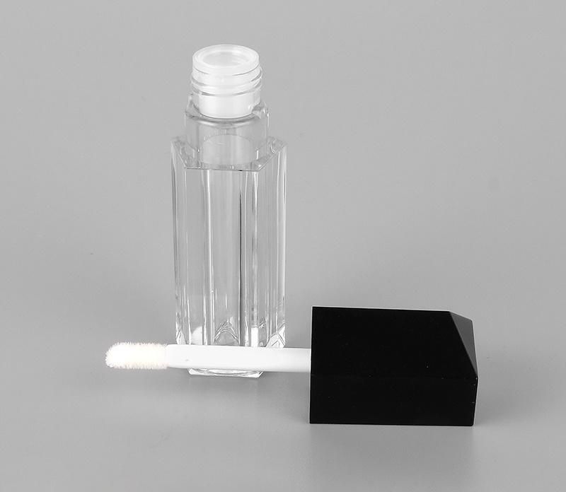 Popular Unique Empty Transparent Black Cosmetic Packaging 4G Lip Gloss Tube for Makeup Packaging