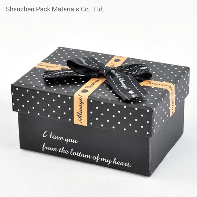 Fashion Bow Gift Birthday Christmas Celebration Design Square Customizable Jewelry Tied Boxes with Ribbon