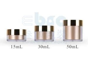 20g/30g/50g Double Wall Luxury Gold Plastic as Cosmetic Packaging Cream Jar