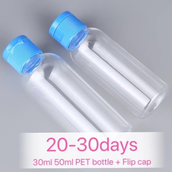 30ml 50ml 60ml 100ml Clear Pet Bottle with Sprayers or Caps