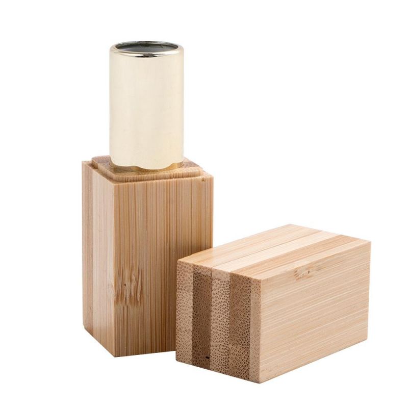 Hot Sale Bamboo Material Lipstick Container Empty Square Lipstick Tube