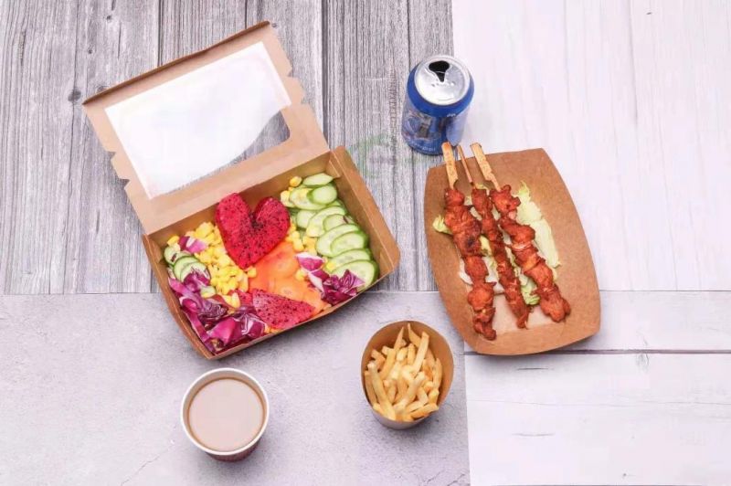 Disposable Paper Hot Food Take out Containers Custom Printed Take Away Boxes